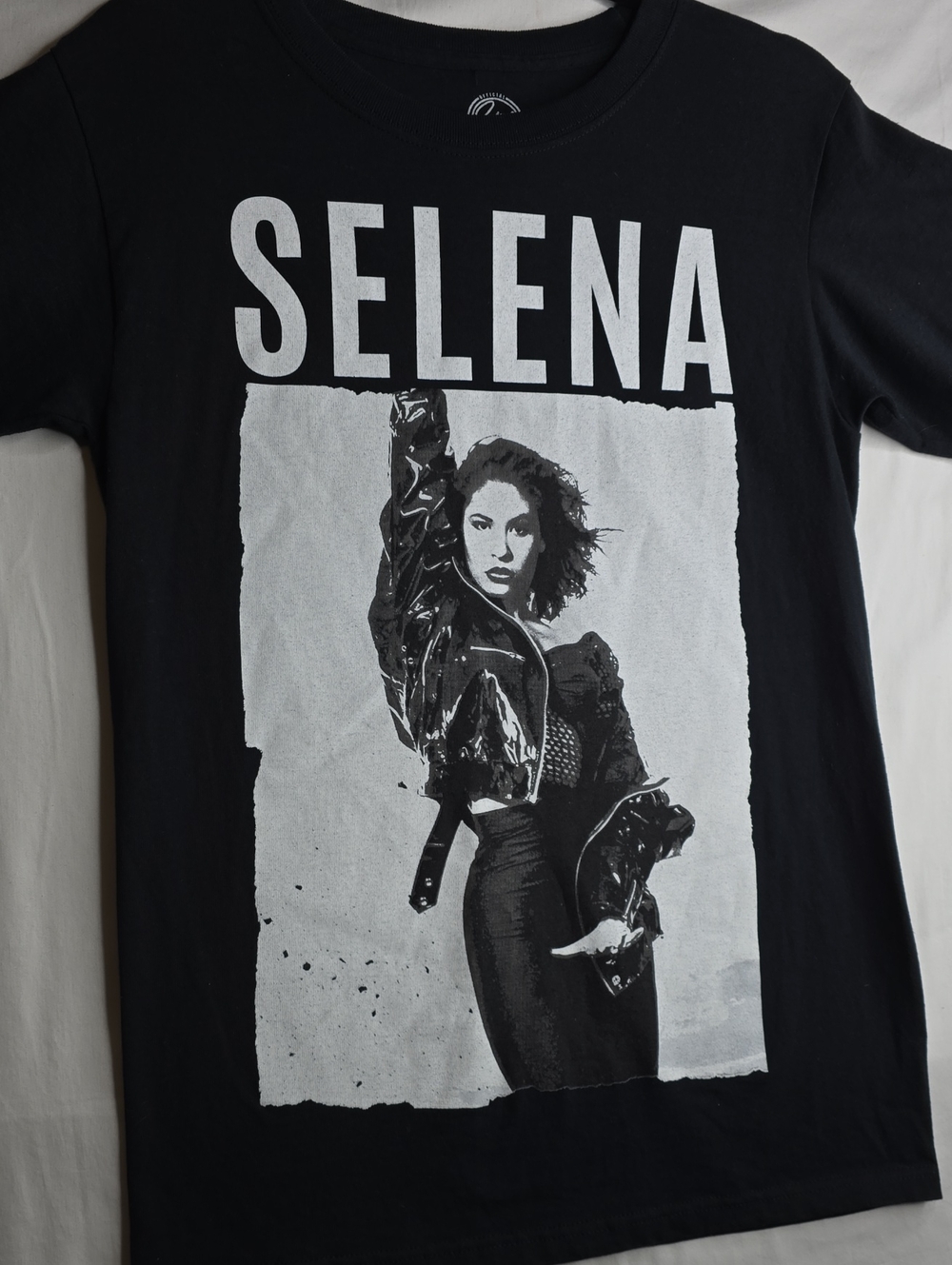 Official SELENA Merchanise Black with White Graphic Women's Tee